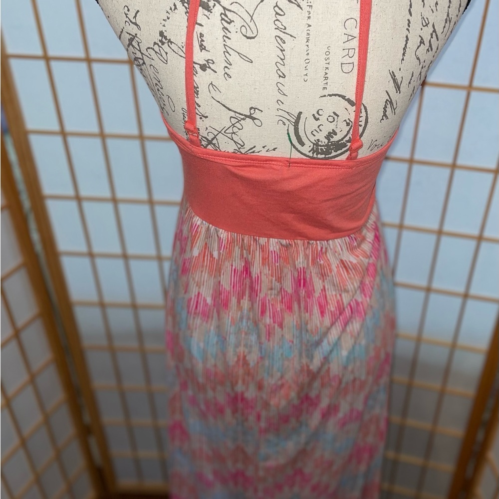 Women’s Aztec Print Maxi Dress Size Medium Sleeveless Multicolor Boho Dress - Picture 6 of 8